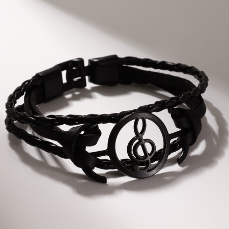 Bracelet Skin "Spit Double" note, black color in ferrous metal, l = 21 cm-1