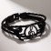Bracelet Skin "Spit Double" note, black color in ferrous metal, l = 21 cm