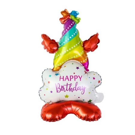 Foil ball 22 "Birthday", on a stand, under the air