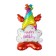 Foil ball 22 "Birthday", on a stand, under the air