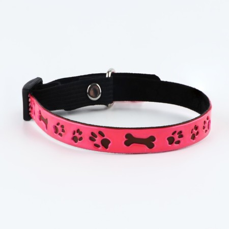 The collar of the reflective "paws" with a suspension, 30 x 1 cm, pink color-1
