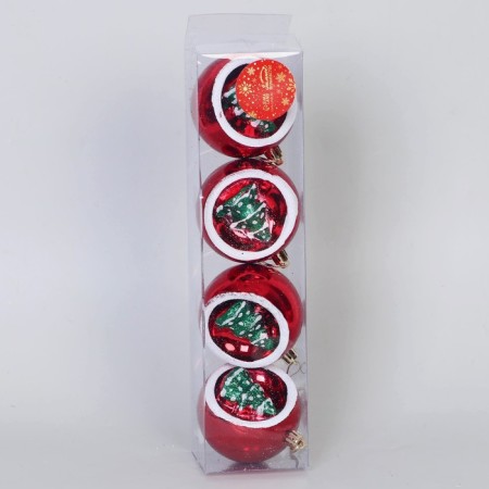 Set of balls plastic 6x7 cm, 4 pcs "Fairytale Forest" Red-Green-2