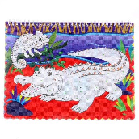 Coloring book Maintenance "Animals" felt-tip pens 12 centers, 3D glasses, water bottle-5