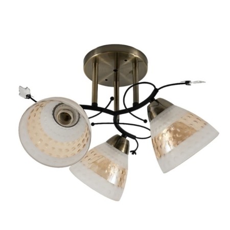 Lamp Ceiling Economy Highlight 12260/3AB+BK WT+TEA, 3x60W, E27, 28x43x43 cm, bronze color