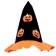 Pumpkin carnival costume, vest, black-orange hat, height 98-110