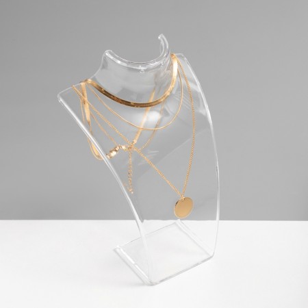 A bust for jewelry, 13.5 × 10.5 × 20 cm, h = 20 cm, the color is transparent, glossy-1