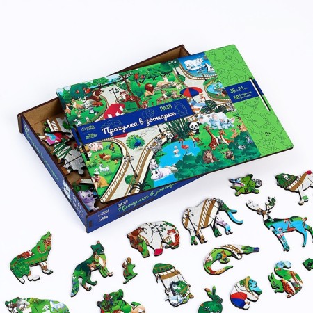 Figure puzzle "Walking in the zoo" + puzzles-4