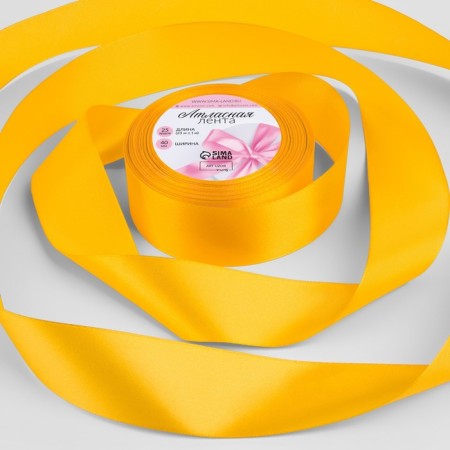 Satin tape, 40 mm × 23 ± 1 m, sunny color No. 16