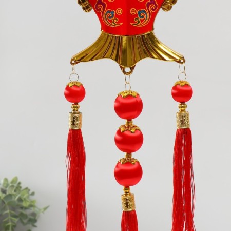 Plastic suspension, textiles "Pisces Yu" 16x71 cm-2