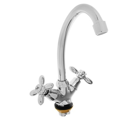 Accoona A4078 kitchen mixer, two -wound, with a nut, brass, chrome