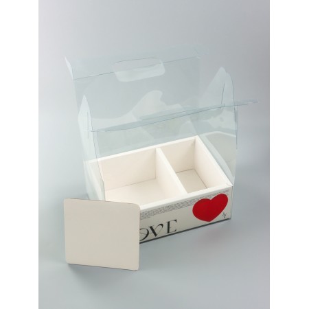 Box with PVC for flowers and desserts 26 x 18 x 30 cm, love-3