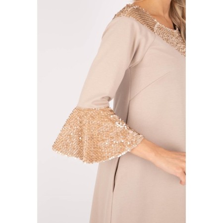 Women's dress, size 42, beige color-7