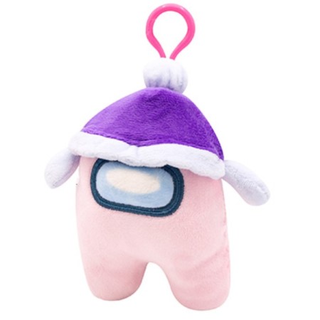 Plyush toy Among us, in a hat on a keychain, mix