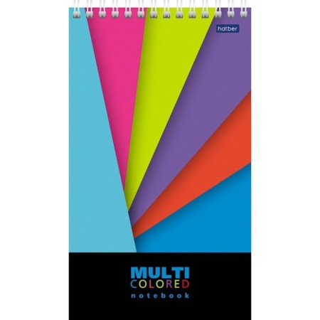 Notepad A5, 60 sheets in the ruler, on the crest "Multicolor", plastic cover, hard substrate, block 80g/m2, 2v mix-1