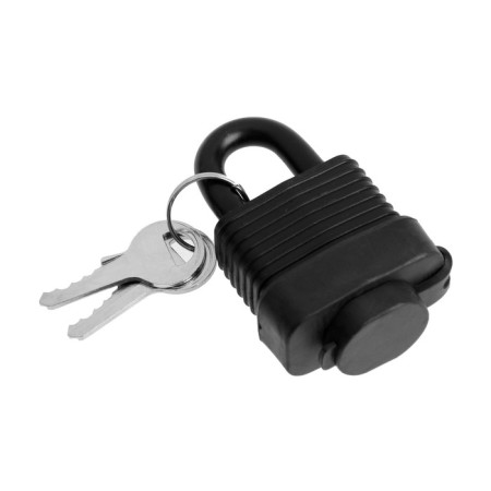 Lockland hinged lock, 30 mm, moisture -proof, short handle, 2 keys, black color-1