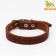 Collar of two-layer leather, 46 x 2 cm, ok 25-35 cm, brown