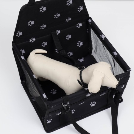 Car Seats for animals 40*30*25 cm, black with white paws-3