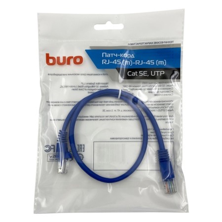 Buro UTP 4 pairs CAT5E CCA Molded 0.5m Blue RJ-45 (M) -RJ-45 (M)-1