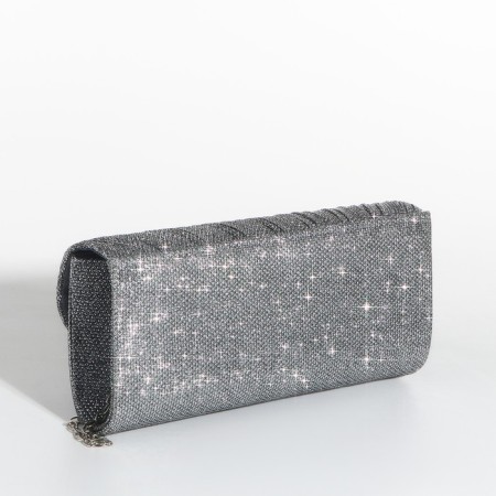 Magneta bag, long chain, silver color-1