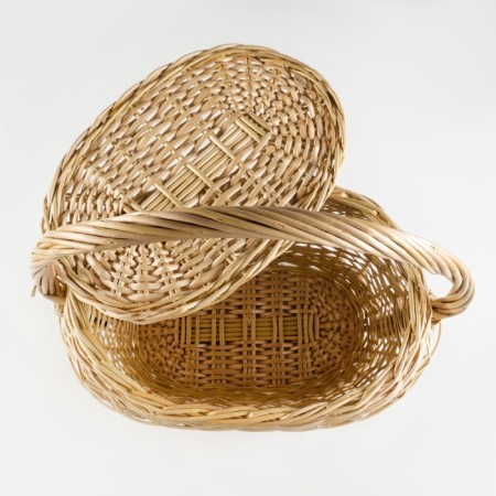 Basket "Economic", with a lid, 17/26 × 23/32 × 22/42 cm, manual weaving, willow-3