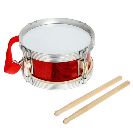 Drum "musician", with wooden sticks