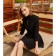 Women's dress Minaku: Green Trend, Black Color, size 48