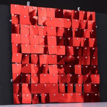 Panel with sequins for photo zones, square, 30*30cm, red color-1