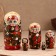 Nesting doll "berry", red dress, 5 doll, 16 cm