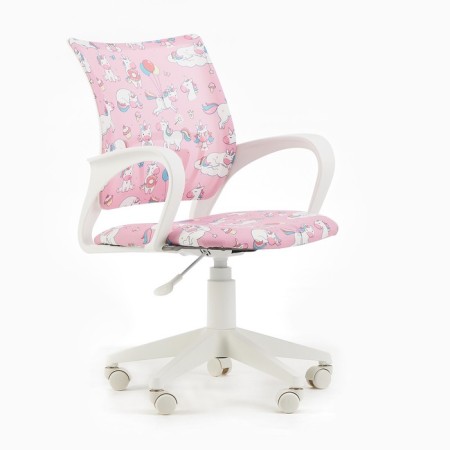 Armchair children's bureaucrat Burokids 1 W-Unicorn pink, white plastic