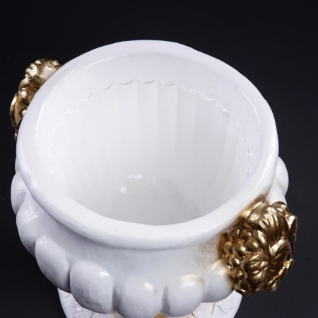 Vazon "Cup of Vine Vine" white gold 3.5l / 32x29x29cm-1