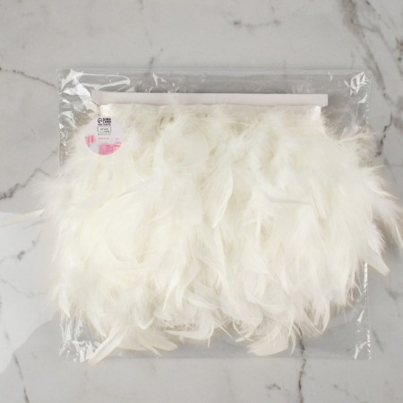Tesma with feathers turkey, 13-17 cm, 5 ± 0.5 m, white color-5