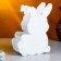 Kashpo wooden "Bunny with a bow", 13.5x7x19.5 cm, oak, white