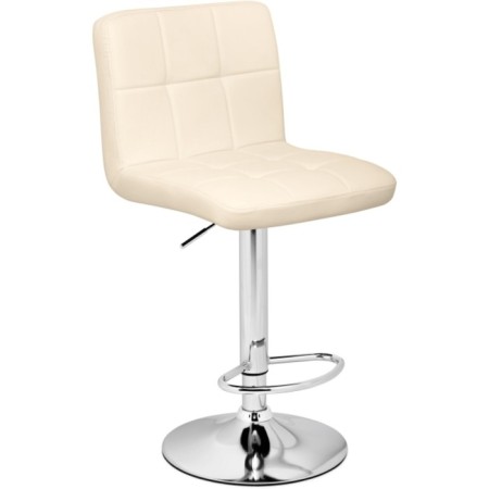 Barpered chair PASKAL Metal/Eco -leather, chrome/beige 43x53x89 cm