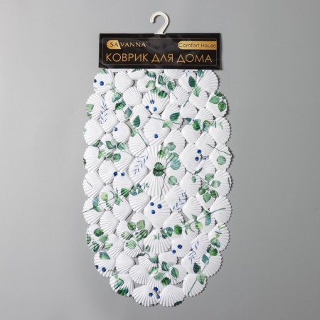 Rug anti -slip spa in a bathtub on the suction Savanna "Eucalypt", 37 × 68 cm, white color-2