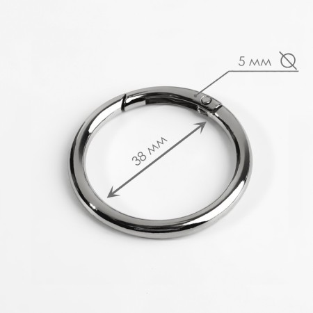 Karabin ring, d = 38/48 mm, thickness - 5 mm, 5 pcs, bronze color-1