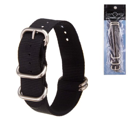 Solomon watch strap, 24 mm, l-27 cm, black