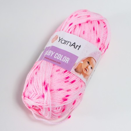 Baby Color yarn 100% acrylic 150m/50g (5113 white with pink)-1