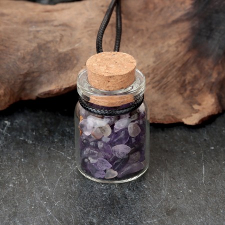 Souvenir-butter with natural stones "Amethyst", 3x2cm-1