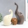 Souvenir Ceramics "Family Elephants" Matte set 3 pcs 7x7 12x12 22x13 cm