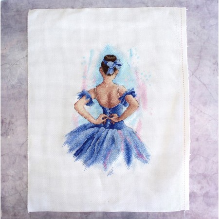Embroidery on the canvas "behind the curtains"-1
