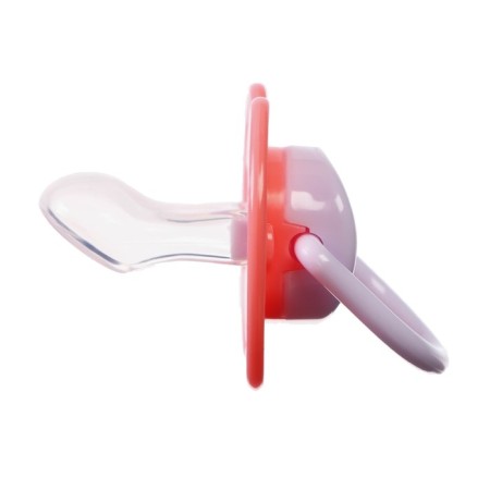Nipple - silicone dummy orthodontic, from 0 months, with a cap, with a holder, in a container, pink color-1