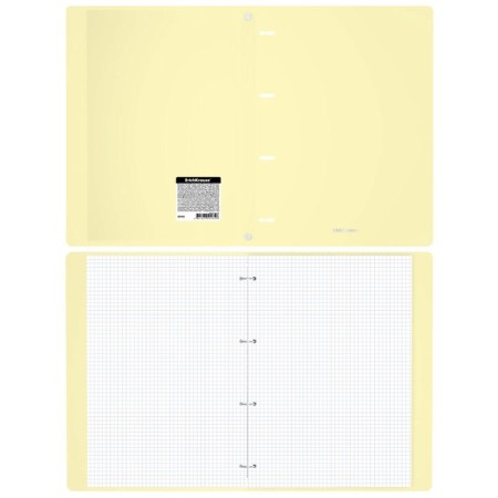 Notebook on A4 rings, 80 sheets in the Erichkrause "Pastel" cage, plastic cover, offset unit, whiteness 100%, mix-6