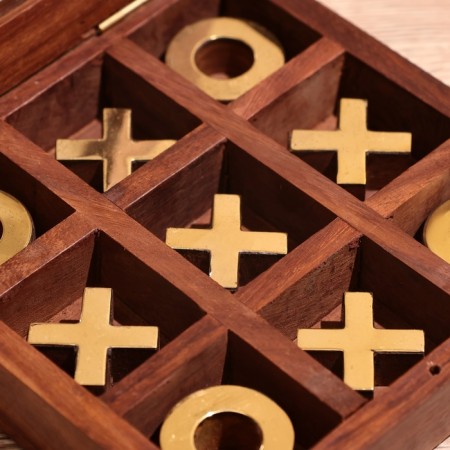 Game desktop "Cross-cuts" 13x13 cm, manpower, brass-5
