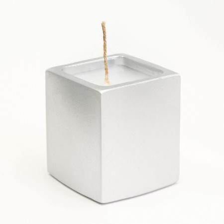 Candle "Square" in the candlestick of gypsum, 5x6cm, silver-1