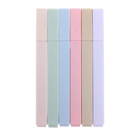 A set of markers-textbooks, 6 pastel colors, square body-1