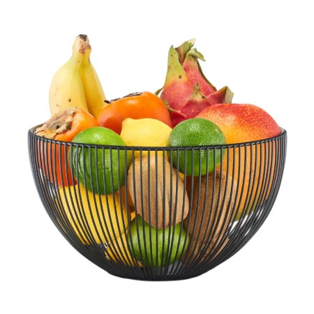Fruit vase 25 × 14 cm., Black, metal-1
