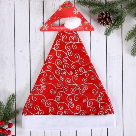 New Year's cap with brilliance, 26x38 cm, red-2