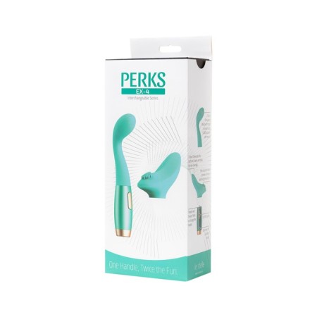 Unrealistic vibrator Le Stelle Perks Series EX-4, silicone, turquoise, 16.5 cm-5