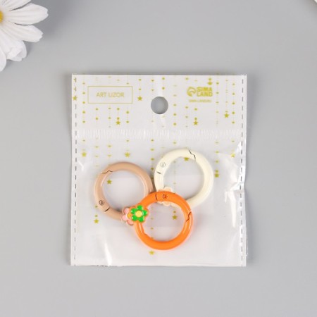 Carabiner Metal "Flower" set 4 pcs 3x2.6 cm-2