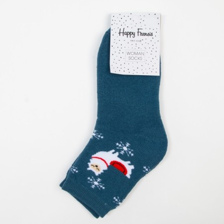 Terry socks, blue color/lama, size 23-25-4